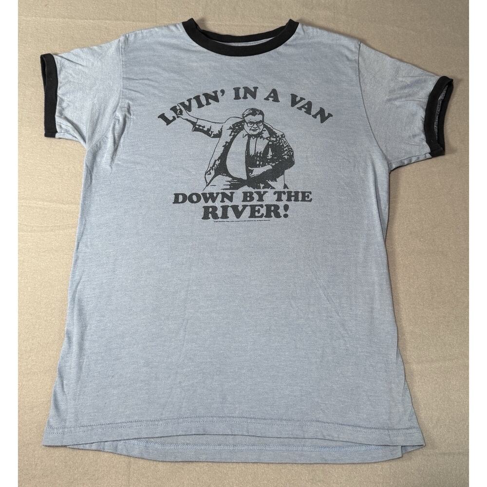 Vintage SNL Chris Farley Ringer T-shirt - Down by the River Matt Foley - Large